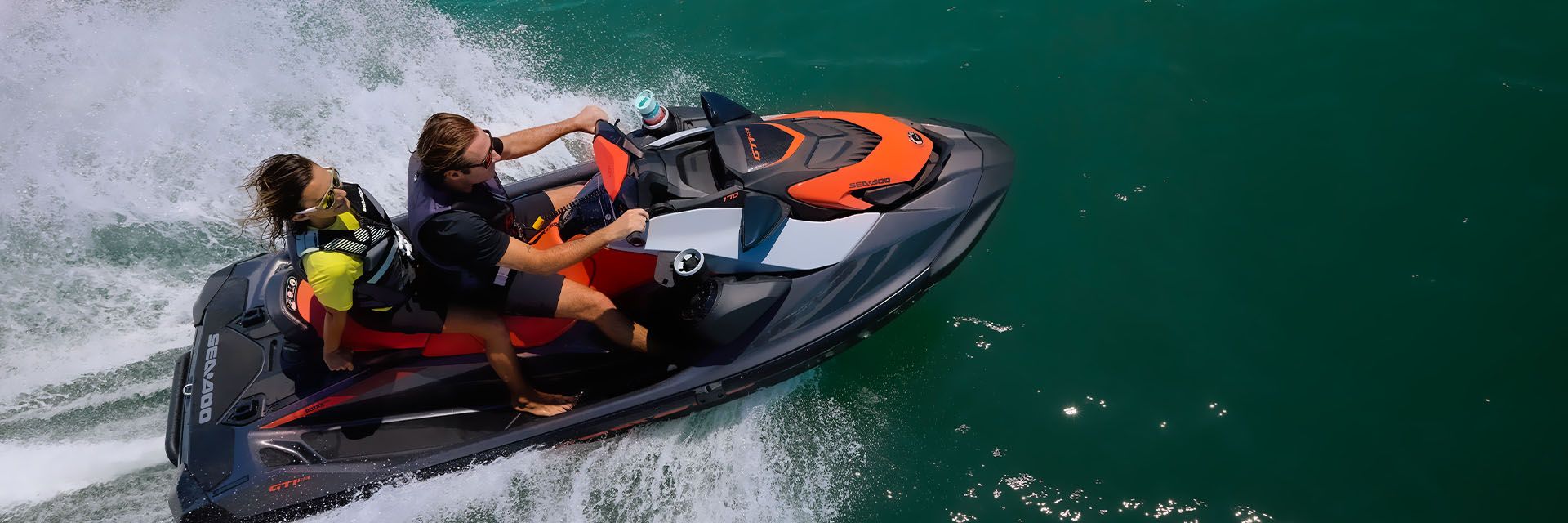 People riding on a SeaDoo
