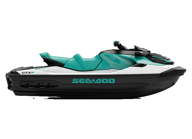 Two people riding on a SeaDoo